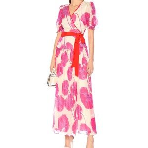 Diane von Furstenberg Pink Floral-print Silk Maxi